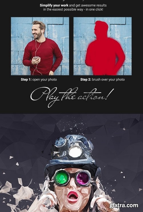 GraphicRiver - Plasticum - Polygonal Art Photoshop Action 21684224