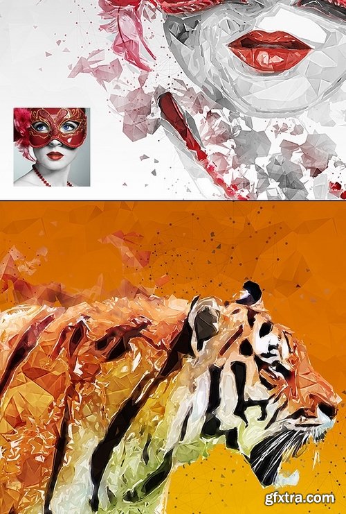 GraphicRiver - Plasticum - Polygonal Art Photoshop Action 21684224