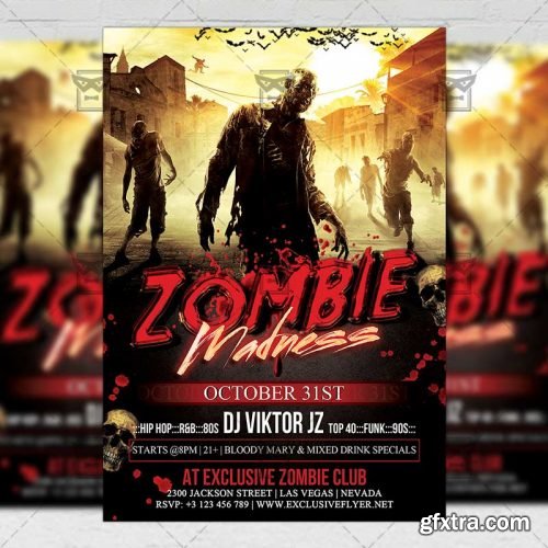 Zombie Madness – Seasonal A5 Flyer Template