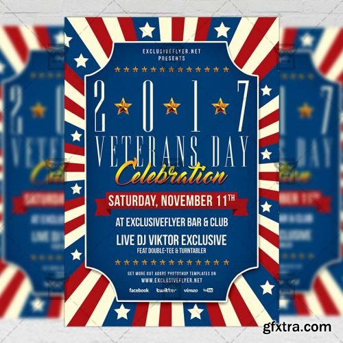 Veterans Day – Seasonal A5 Flyer Template