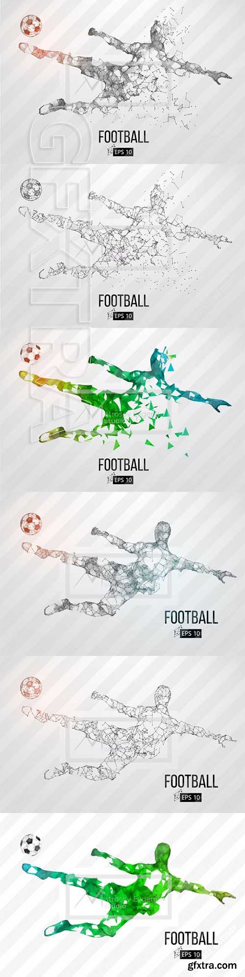 CreativeMarket - Silhouette of a soccer player Set 2418917