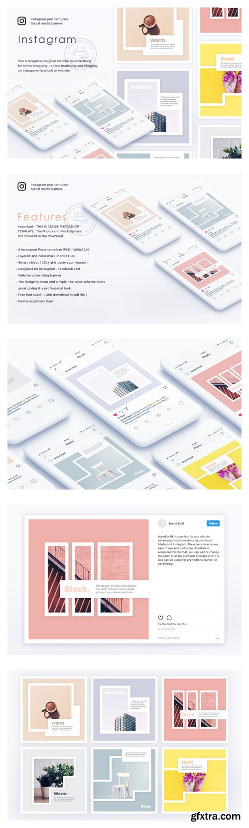 Abstract Instagram Layout PSD Templates Abstract Instagram Layout PSD Templates