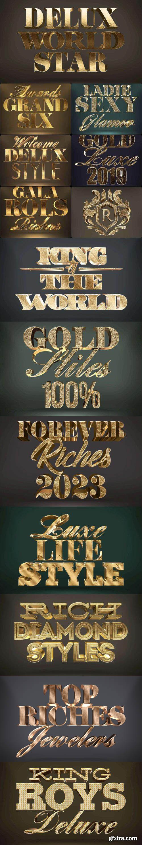 Golden 3D Text Styles for Photoshop Golden 3D Text Styles for Photoshop