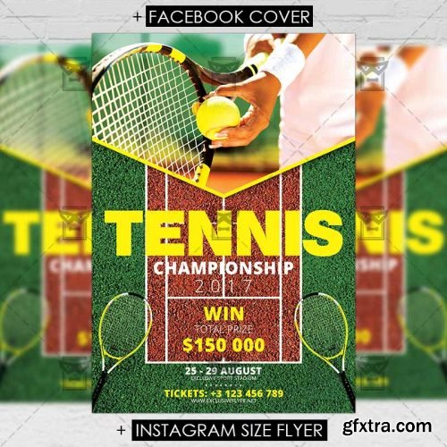 Tennis Championship – Sport A5 Flyer Template