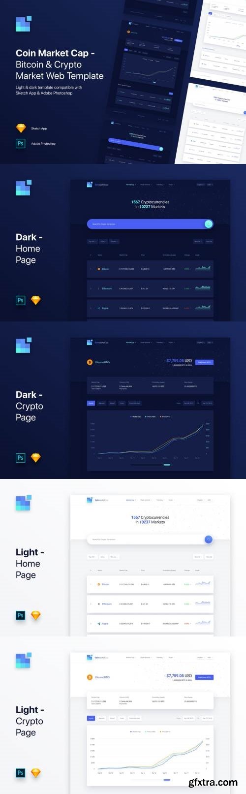 Coin Market Cap - Bitcoin &amp; Crypto Market Template
