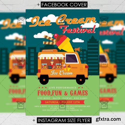 Ice Cream Festival – Premium A5 Flyer Template