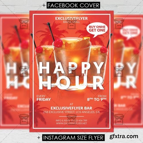 Happy Hours – Premium A5 Flyer Template Happy Hours – Premium A5 Flyer Template