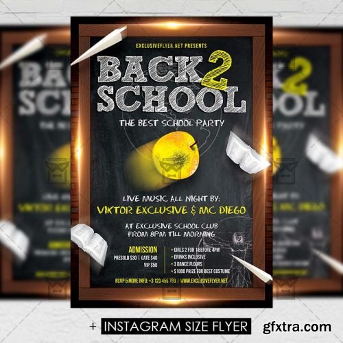Back To School Party – Premium A5 Flyer Template Back To School Party – Premium A5 Flyer Template
