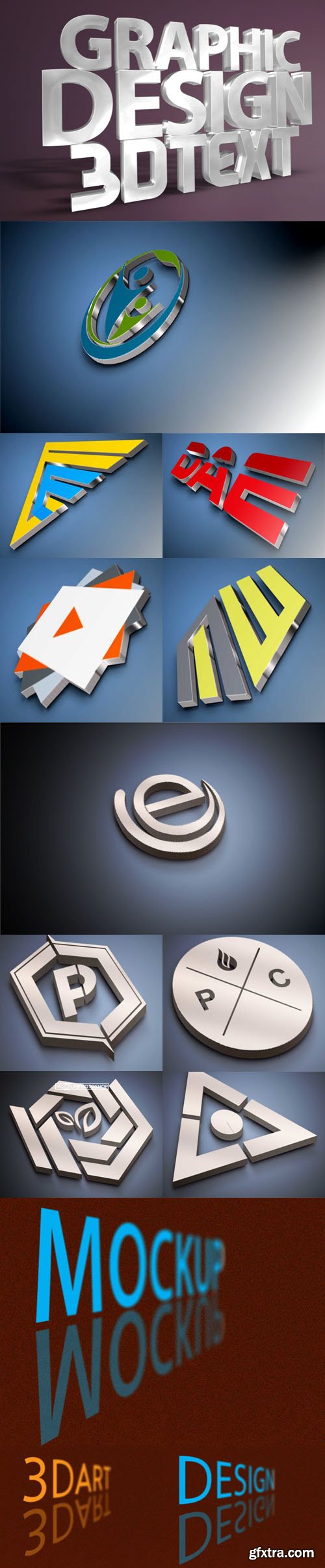 3D Text PSD Mockups Templates 3D Text PSD Mockups Templates