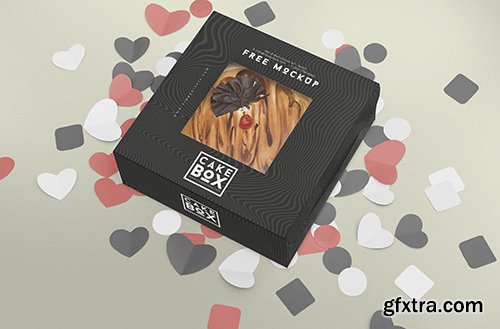 Lovely Cake Box Mockup PSD Lovely Cake Box Mockup PSD