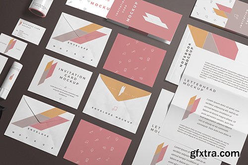 Branding Stationery Mockup Scene PSD Branding Stationery Mockup Scene PSD