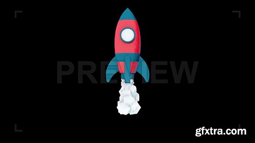 Cartoon Flying Rocket 77117