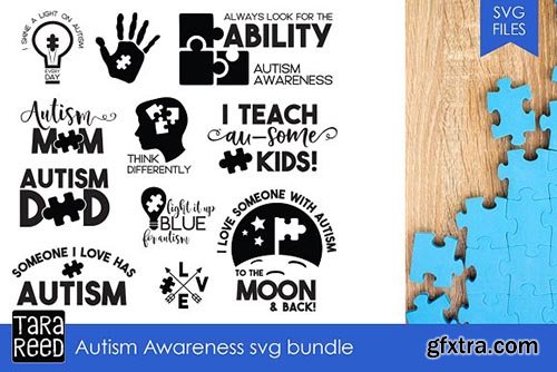 CreativeMarket - Autism Awareness SVG Bundle 2441466