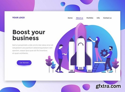 Landing page template on various topics