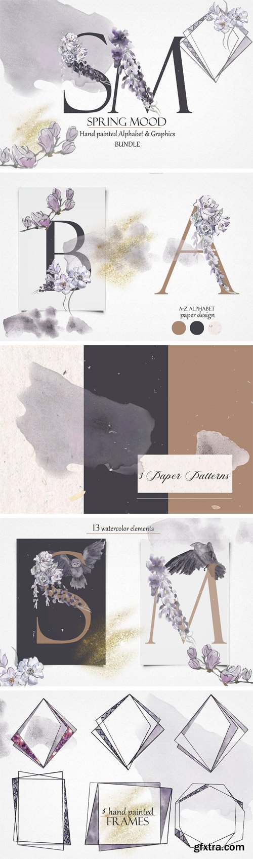 Spring Mood Alphabet & Graphics Bundle 2423522