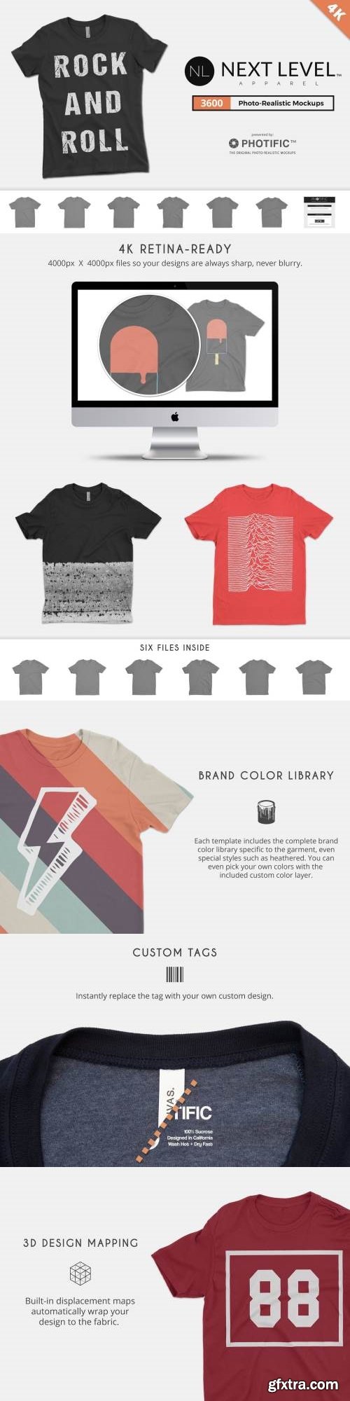 Next Level 3600 T-Shirt Mockups