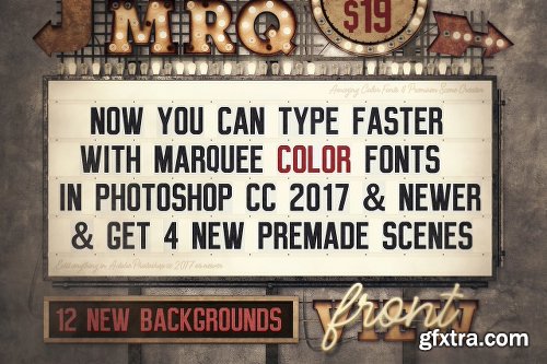 CreativeMarket Marquee Front View - Color Fonts 2453416
