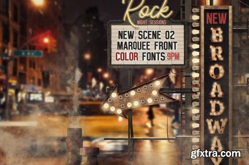 CreativeMarket Marquee Front View - Color Fonts 2453416