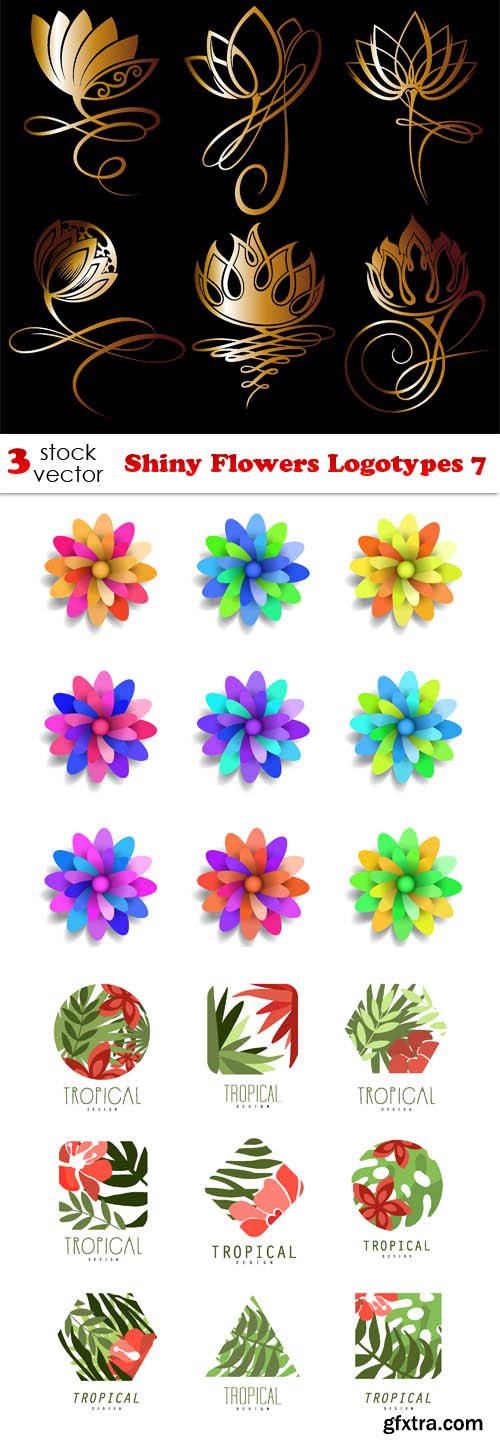 Vectors - Shiny Flowers Logotypes 7