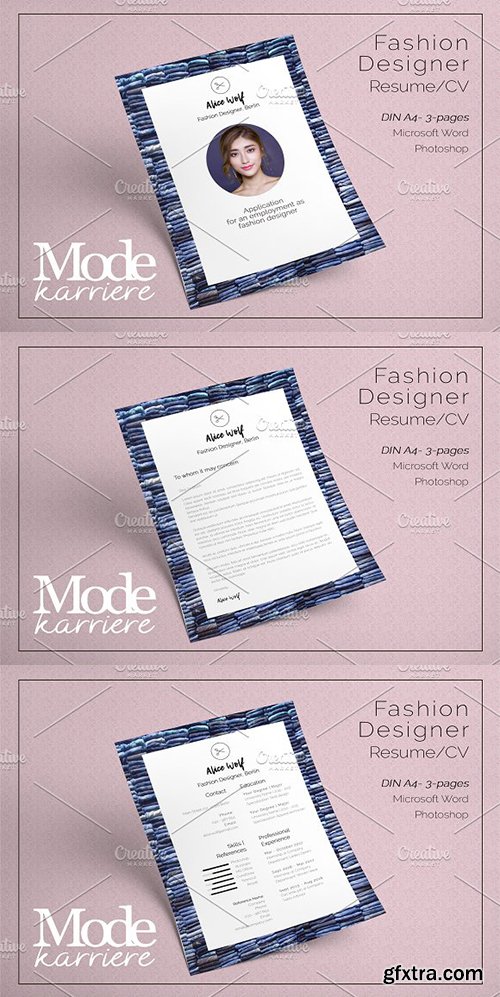 CreativeMarket - Resume Fashion Design - Alice Wolf 2418009