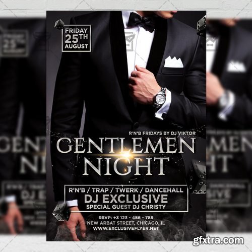 Gentlemen Night – Premium A5 Flyer Template