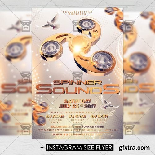 Spinner Sounds – Premium A5 Flyer Template