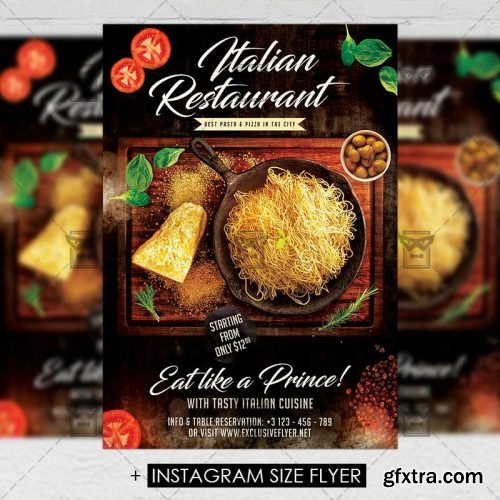 Italian Restaurant – Premium A5 Flyer Template