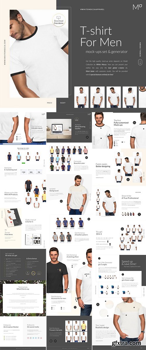 CM - Men T-shirt Mockups Set 2403328