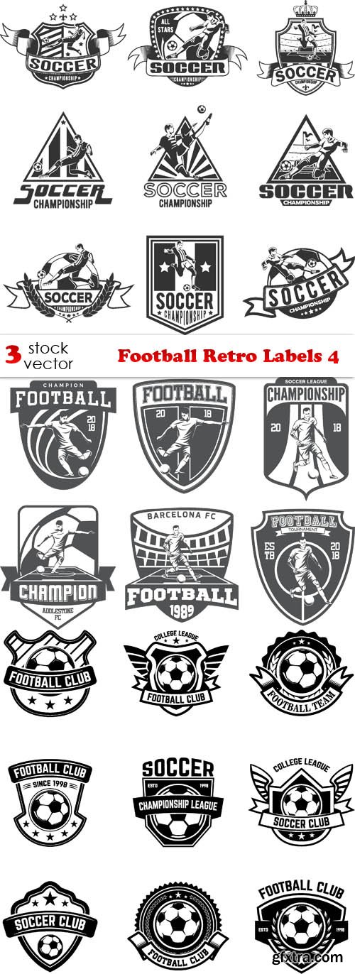 Vectors - Football Retro Labels 4