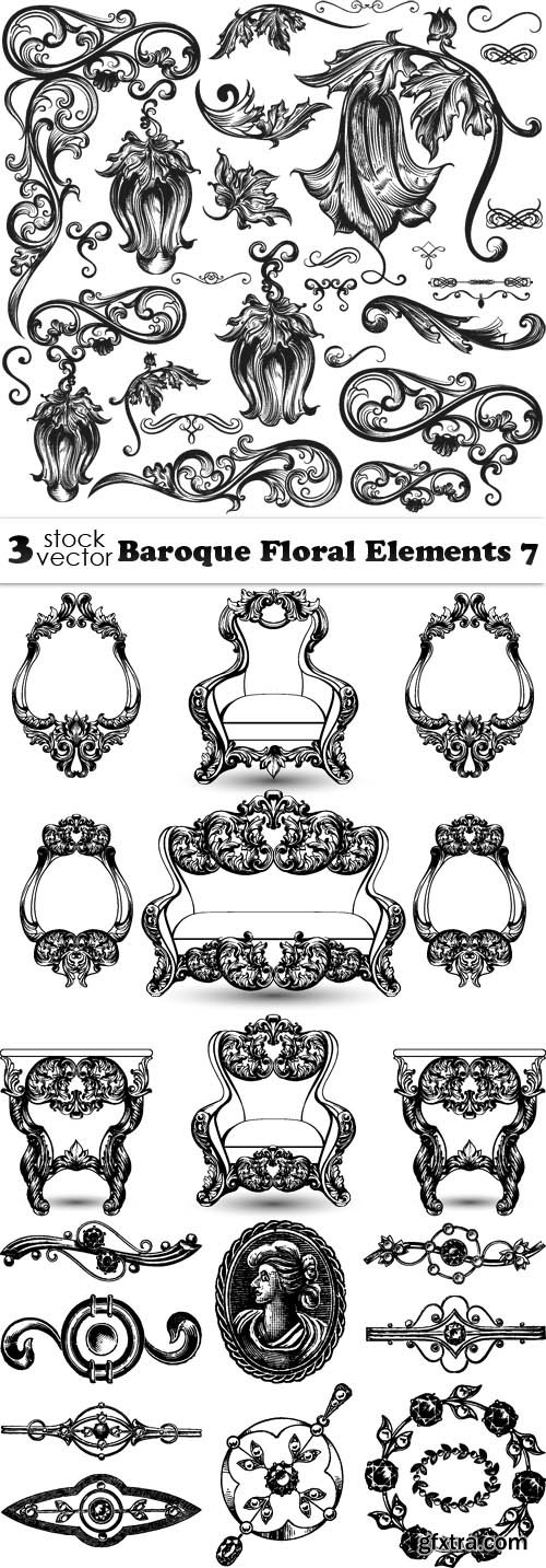 Vectors - Baroque Floral Elements 7