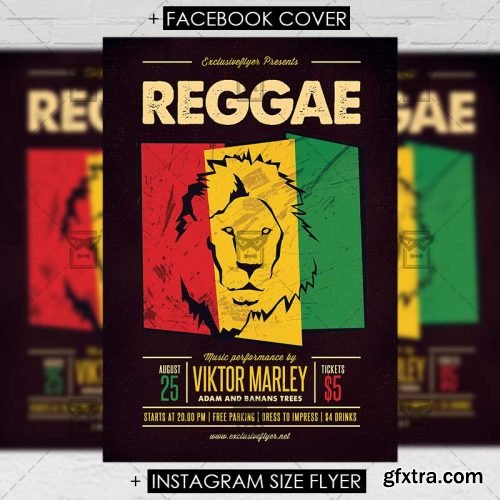 Reggae – Premium A5 Flyer Template Reggae – Premium A5 Flyer Template