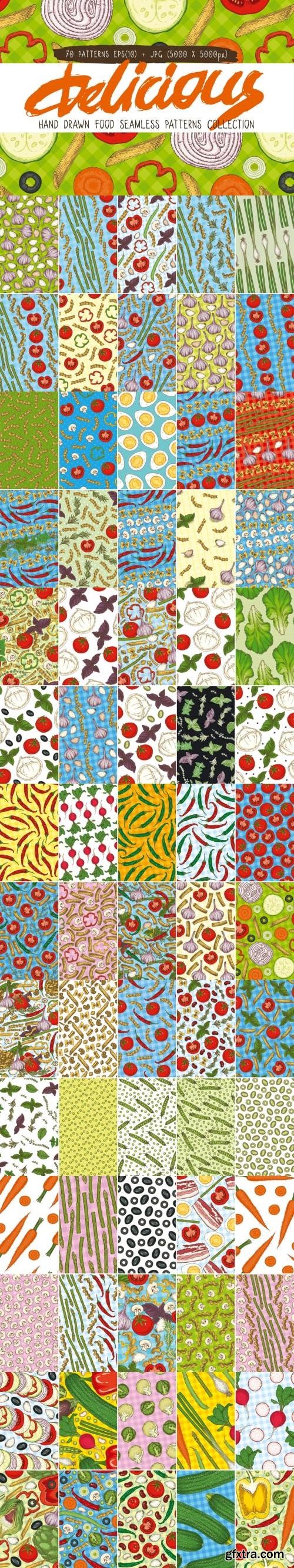 Food Seamless Patterns Collection