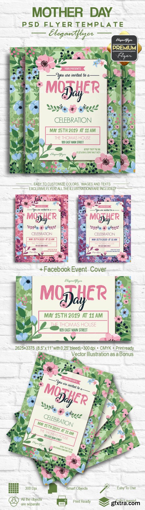 Mother Day V6 2018 Flyer PSD Template