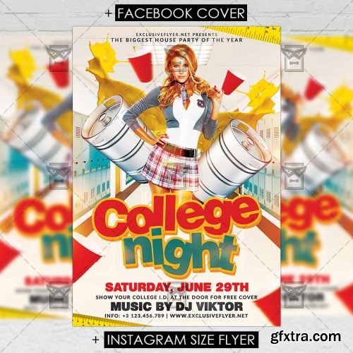 College Night – Premium A5 Flyer Template