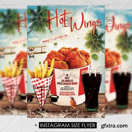 Hot Buffalo Wings – Premium A5 Flyer Template