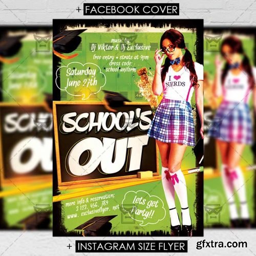 School’s Out Party – Premium A5 Flyer Template