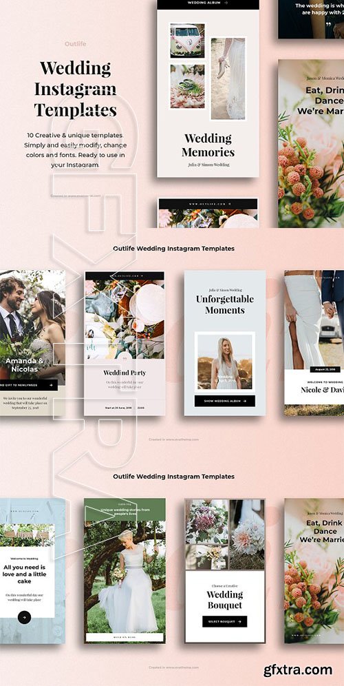 CreativeMarket - Outlife Wedding Instagram Templates 2507175