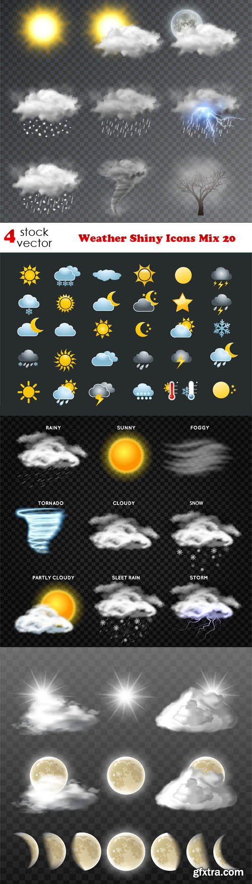 Vectors - Weather Shiny Icons Mix 20