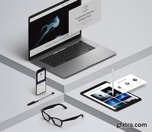 UI Isometric Psd Devices Pack Vol4 UI Isometric Psd Devices Pack Vol4