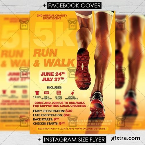 5K Marathon – Premium A5 Flyer Template