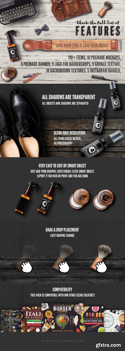 CreativeMarket Barber Shop - Mockup Generator 2430479