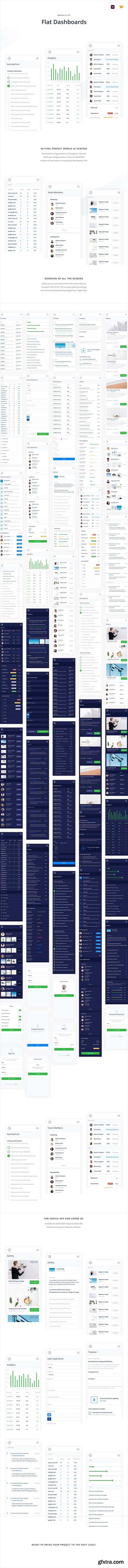 Mobile Flat Dashboards UI Kit Mobile Flat Dashboards UI Kit