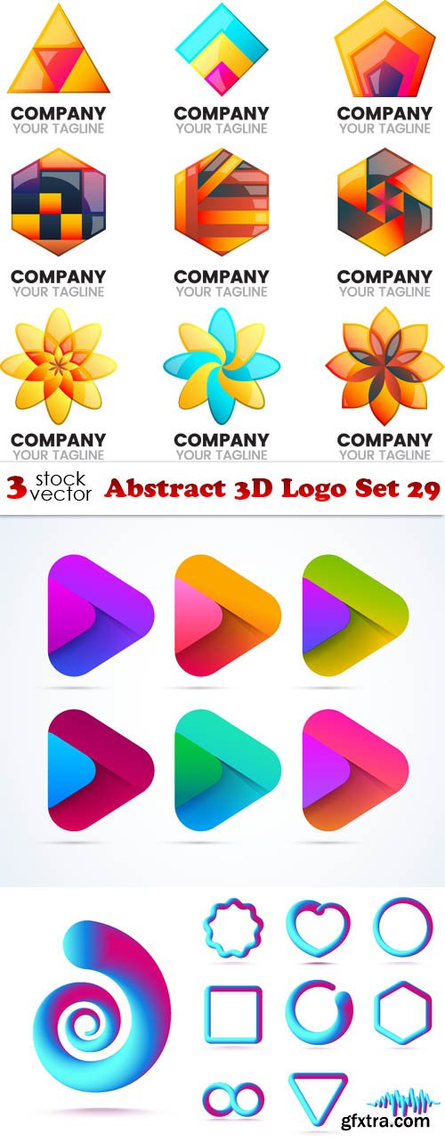Vectors - Abstract 3D Logo Set 29