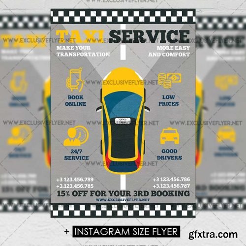 Taxi Service - Premium A5 Flyer Template