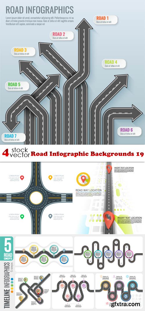 Vectors - Road Infographic Backgrounds 19