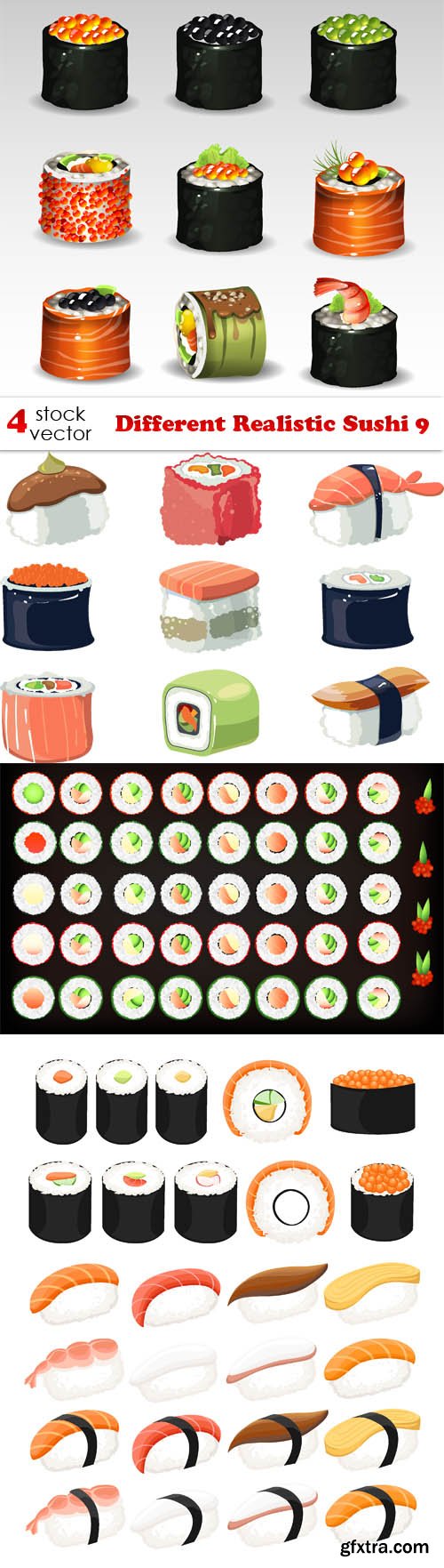Vectors - Different Realistic Sushi 9