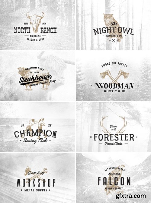Vintage Logo Kit PSD Vol.7 Vintage Logo Kit PSD Vol.7
