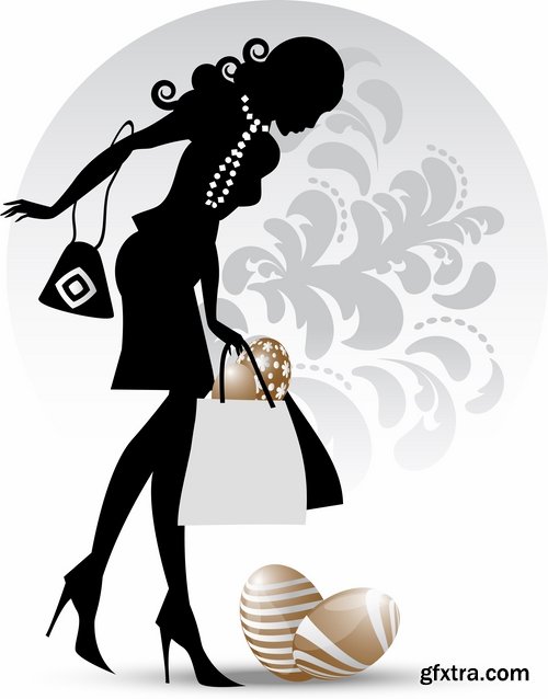 Fashionable girl woman hair hairstyle purchase shopping 25 EPS