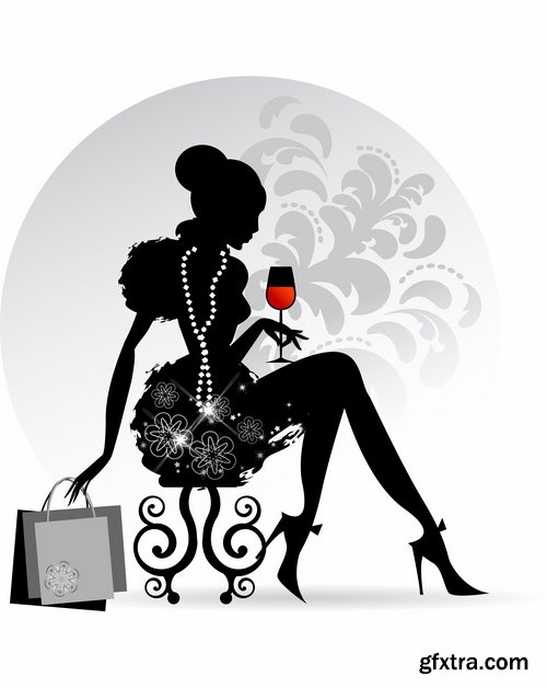 Fashionable girl woman hair hairstyle purchase shopping 25 EPS