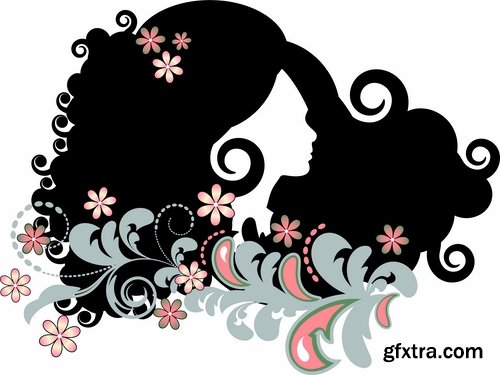 Fashionable girl woman hair hairstyle purchase shopping 25 EPS